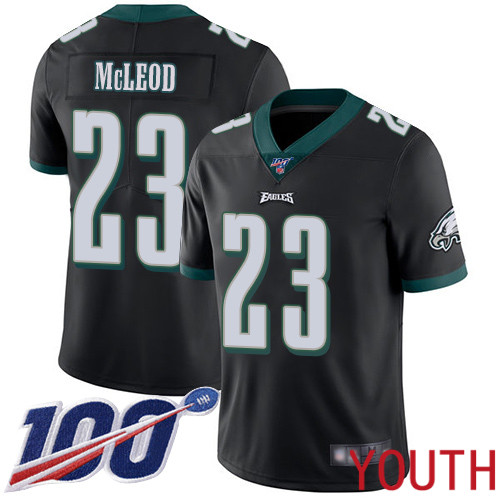 Youth Philadelphia Eagles 23 Rodney McLeod Black Alternate Vapor Untouchable NFL Jersey Limited Player 100th